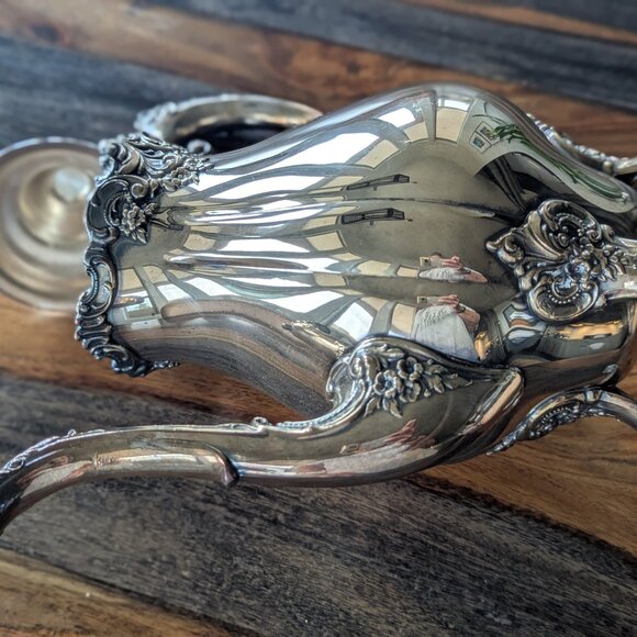 Vintage Baroque by Wallace Silver Plate Tea Pot - Picture 7 of 11